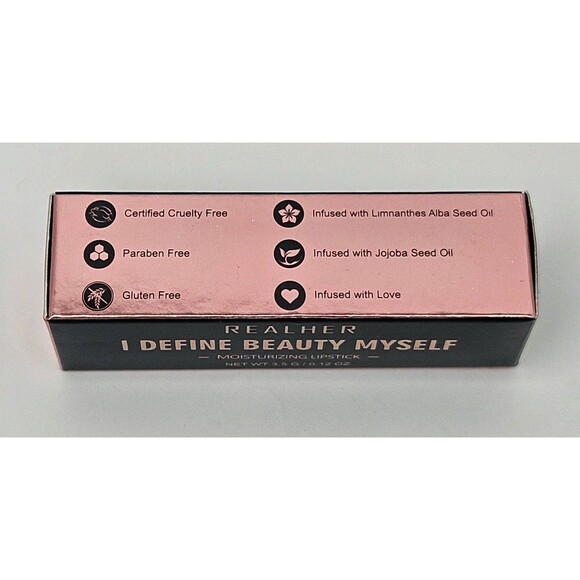 Realher Moisturizing Lipstick I DEFINE BEAUTY MYSELF Dusty Pink New In Box - Picture 3 of 6